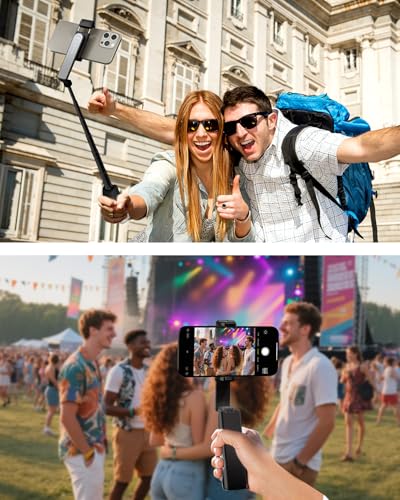 Selfie Stick with Wireless Remote – Portable Selfie Stick for iPhone & Android, Lightweight Foldable Travel Phone Holder for Cell Phone, for Photograph, Video Recording, Streaming