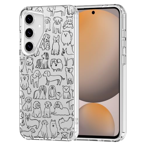 MOSNOVO Case for Samsung Galaxy S24 FE, [Buffertech 6.6ft Military-Grade Drop Protection] [Anti Peel Off Tech] Clear TPU Bumper Phone Case Cover Design - Doodle Dog - color: Clear - Doodle Dog, size: Samsung Galaxy S24 FE