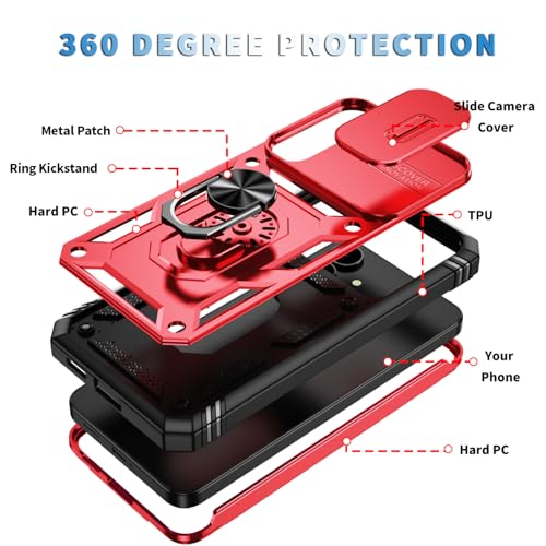 PASNEW Case for Samsung Galaxy S25 FE,6.7 inch,Red - color: Red, size: Galaxy S25 FE (6.7 inch)