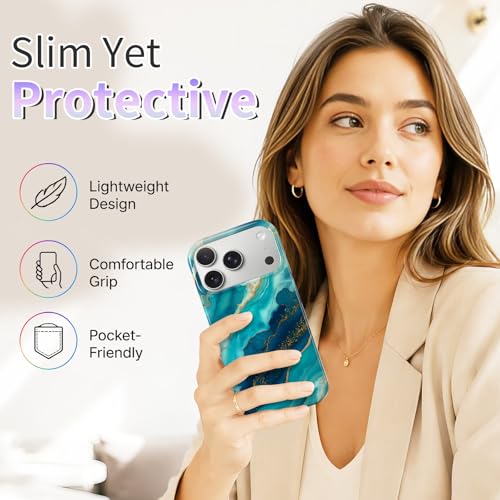 Case Compatible with iPhone 17 Pro Max, 2025 Anti-Yellow Ultra Transparent Soft TPU Phone Case, Shockproof Anti-Slip Slim Lightweight Full Coverage Protective (Marble Pattern 2) - color: Marble pattern 2
