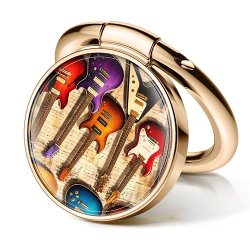 Cell Phone Ring Holder, Cute Metal Phone Grip Stand Finger Ring Kickstand, Flexible 360°Rotation Phone Tablet Case Accessories Compatible with Most Phones Colorful Electric Guitar - color: Colorful Electric Guitar