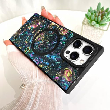 AIGOMARA Magnetic Rectangle for iPhone 16 Pro Max Case, Abalone Shell - color: Abalone, size: iPhone 16 Pro Max