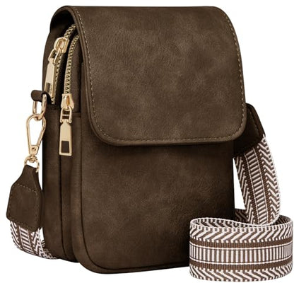 Fashion Small Crossbody Bags for Women Trendy Designer Cell Phone Purses | Adjustable Straps,with Card Holder,Detachable Wristlet Strap,small Cross Body Bag for Woman,Mini Bags,Travel Purse,Work,Gym - color: Coffee