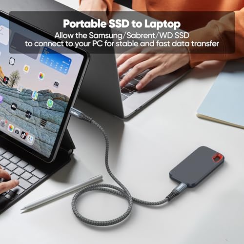 10ft USB C Data Cable with USB 3.2 Gen 2 20Gbps High Speed Transfer - size: 10 Feet