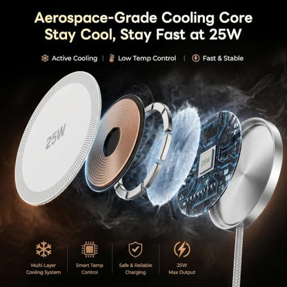 MagSafe 25W Magnetic Wireless Charger Fast Charging Pad for iPhone - color: White