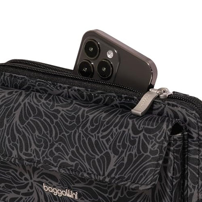 Baggallini Rfid Phone Wallet Crossbody - color: Midnight Blossom