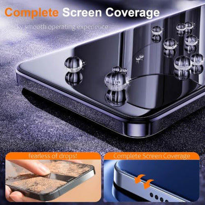 4 Pack for iPhone Air Screen Protector, Military-Grade Shatterproof, 9H Hardness, Full Coverage Tempered Glass for iPhone 17 Air-6.6 inch with Install Frame