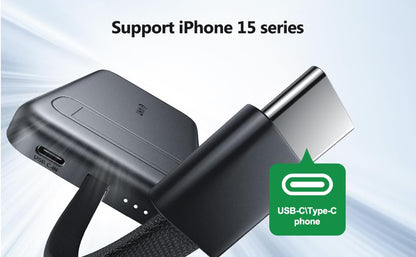 USB-C Portable Charger Compatible with iPhone 15, 16, 17 & Android Devices Power Bank Magnetic Battery & Adjustable Stand TSA Travel Approved USB Rechargeable Built-in Cable Black - color: Black