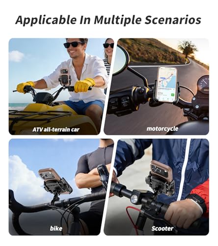Kewig Motorcycle Phone Mount Holder with Aluminum Alloy Mounting Base