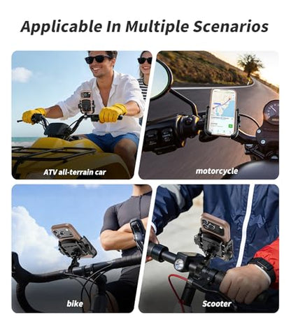 Kewig Motorcycle Phone Mount Holder with Aluminum Alloy Mounting Base