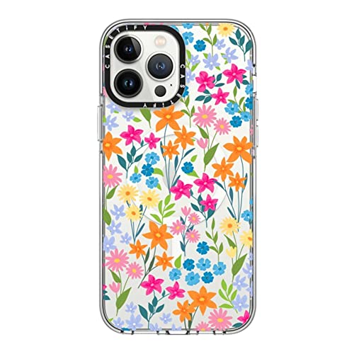 CASETiFY for iPhone 13 Pro Max Case - Impact Clear Compatible with MagSafe | Not Yellowing | 6.6 ft. 3x Military Grade Drop Protection | bright spring flowers - daisy floral pattern | Clear - color: bright spring flowers, size: Iphone 13 Pro Max (6.7")