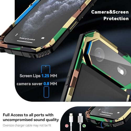 Lunivop Compatibility with iPhone Air Case 6.5'' 2025 Heavy Duty with Built in Screen Protector Lens Protection Rugged Stand 360 Full Body Military Grade Metal Bumper Phone Cases Men 17 Air Camouflage - color: Camouflage, size: iPhone 17 Air 6.5 2025