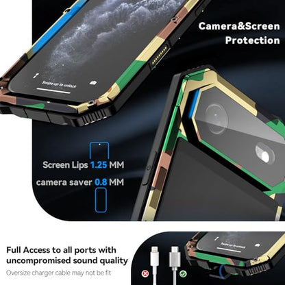 Lunivop Compatibility with iPhone Air Case 6.5'' 2025 Heavy Duty with Built in Screen Protector Lens Protection Rugged Stand 360 Full Body Military Grade Metal Bumper Phone Cases Men 17 Air Camouflage - color: Camouflage, size: iPhone 17 Air 6.5 2025