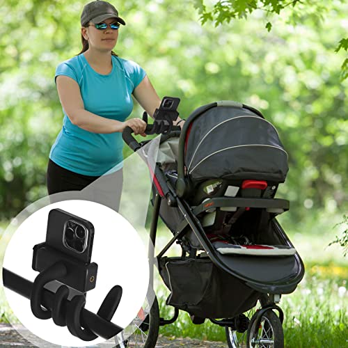 Amylove 2 Pcs Stroller Phone Holder Universal Stand, Black, Novel - style: Novel