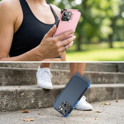 Shockproof for iPhone 15 Case,[15 FT Military Grade Drop Protection],with 2X [Tempered Glass Screen Protector ] with Air Bumpers Full-Body Protective Phone Case,Royal Blue - color: Royal Blue