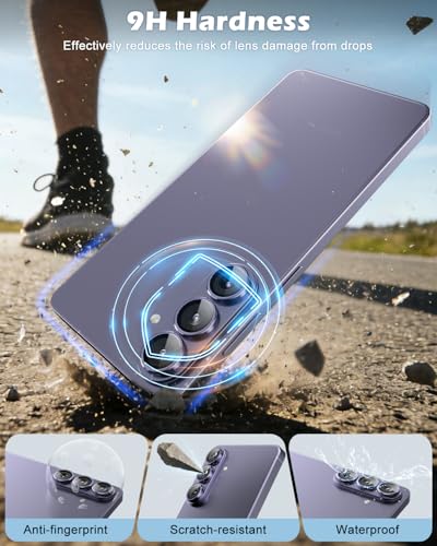 CloudValley for Samsung Galaxy S26 Camera Lens Protector, 9H Tempered Glass + Aluminum Alloy Lens Protective Ring Ultra-HD Tempered Glass Cover,Purple - color: Purple