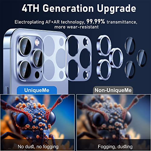 UniqueMe for iPhone 13 Pro/13 Pro Max Camera Lens Protector - Light Blue - color: Sierra Blue (bling circle)