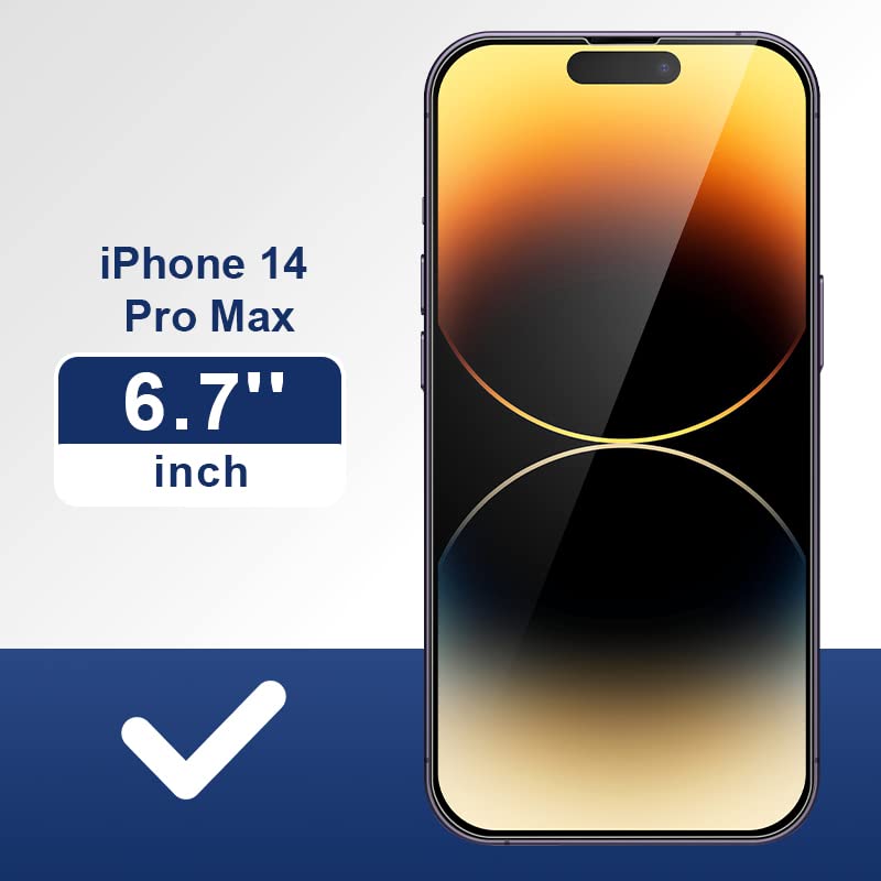 ImpactStrong 3-Pack Shatterproof Tempered Glass Screen Protector for iPhone 14 Pro Max [Easy Installation Frame] [Bubble Free] [9H Hardness] [Full Coverage] Case Friendly, 6.7 Inch - size: iPhone 14 Pro Max