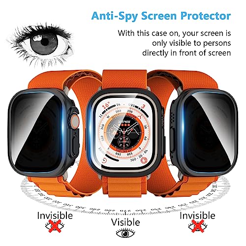 3 Pack Privacy Case Compatible with Apple Watch Ultra 3/Ultra 2/Ultra 49mm - color: Black/Clear/Blue, size: 49mm