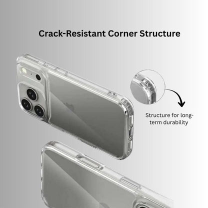 Clear Armor Hybrid Case for iPhone 17 Pro Max – Transparent Cover Supports Wireless Charging, Anti-Yellowing Shockproof Bumper with Camera & Screen Protection