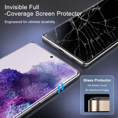 [3 Pack] 3D Curved Tempered Glass for Galaxy S20 Plus Screen Protector | 9H Hardness, Ultrasonic Fingerprint Compatible, Case Friendly, Bubble Free HD Clear Glass for Samsung Galaxy S20 Plus - size: 6.7 Inch-Samsung S20 Plus
