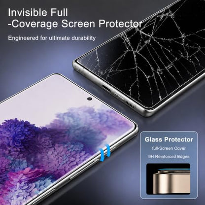 [3 Pack] 3D Curved Tempered Glass for Galaxy S20 Plus Screen Protector | 9H Hardness, Ultrasonic Fingerprint Compatible, Case Friendly, Bubble Free HD Clear Glass for Samsung Galaxy S20 Plus - size: 6.7 Inch-Samsung S20 Plus