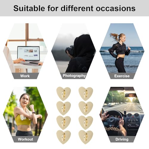 8pcs Heart Phone Charm Holder, 1inch Cell Phone Charm Hook - color: gold, size: 2.5cm
