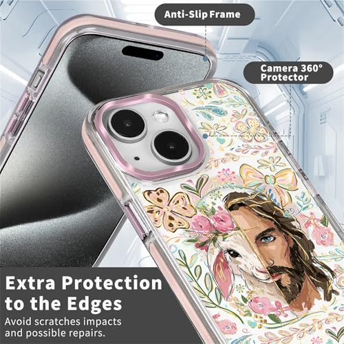 VisEnt Clear Case for iPhone 14, Magnetic Phone Case, Transparent Slim Cover, Military Grade Protection, Shockproof, Anti-Yellowing, Scratch Resistant, Christian Jesus Lamb - color: Christian Jesus Lamb, size: Iphone 14