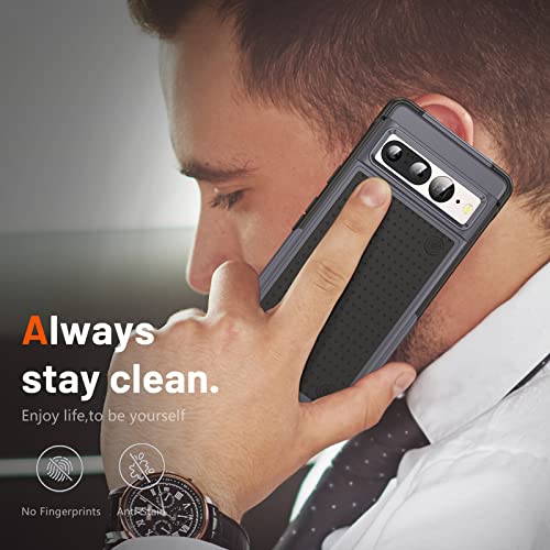 Jeylly Compatible with Google Pixel 7 Pro Case, Shockproof Full Body Protection Hybrid Hard PC+Soft TPU Rubber Slim Fit Durable Cover Case for Google Pixel 7 Pro 6.7 inch, Gray - color: A Gray+Black, size: Google Pixel 7 Pro