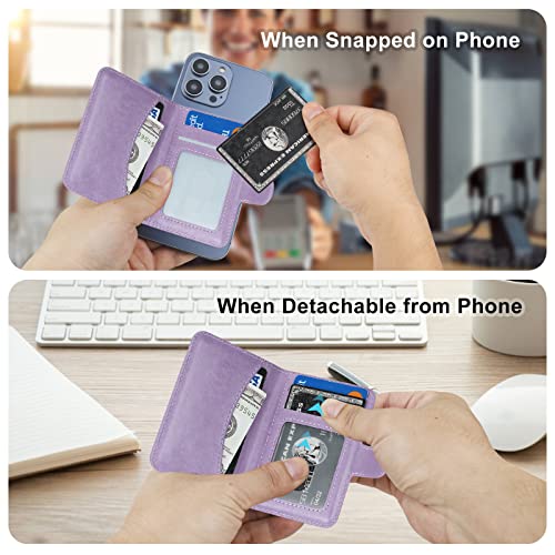 Bocasal for MagSafe Card Wallet for iPhone, Purple - color: Purple
