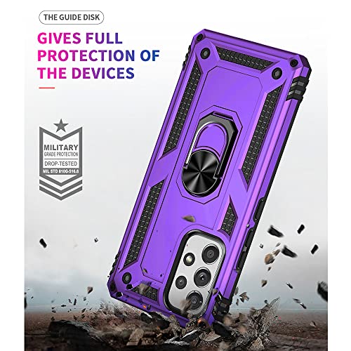 for Samsung A53 5G Case, Galaxy A53 5G Case with HD Screen Protector, [Military Grade 16ft. Drop Tested] Ring Shockproof Protective Phone Case for Samsung Galaxy A53 5G,Purple - color: Samsung Galaxy A53 5G Case Purple