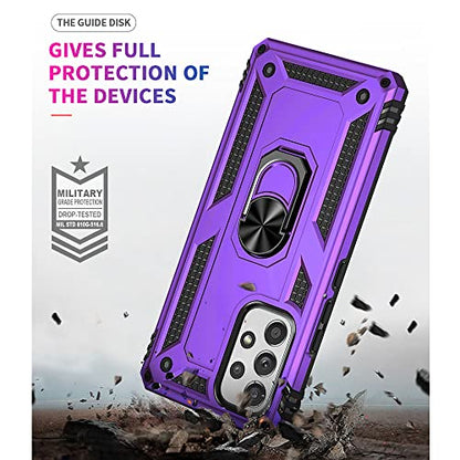 for Samsung A53 5G Case, Galaxy A53 5G Case with HD Screen Protector, [Military Grade 16ft. Drop Tested] Ring Shockproof Protective Phone Case for Samsung Galaxy A53 5G,Purple - color: Samsung Galaxy A53 5G Case Purple