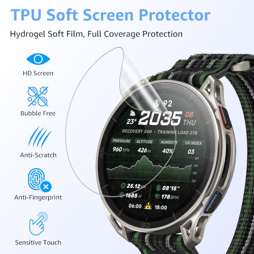8 Pack Screen Protector for Amazfit Cheetah 2 Ultra, Soft TPU Self-Healing Bubble Free Anti-Scratch HD Clear Touch Sensitive Protective Film Compatible with Cheetah 2 Ultra - size: For Cheetah 2 Ultra