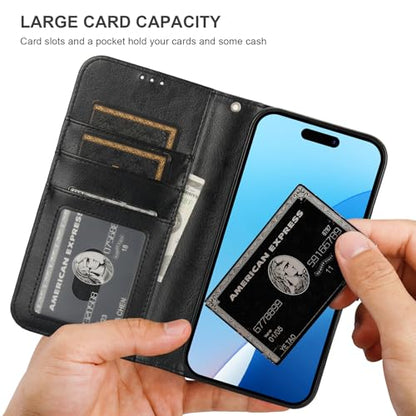 Bocasal for MagSafe Wallet Case Card Holder for iPhone 16 Pro Max Black - color: Black for MagSafe