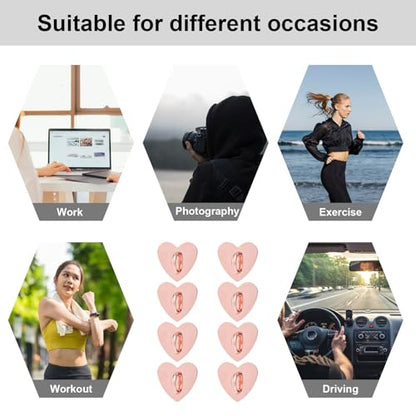 8pcs Heart Phone Charm Holder, 1inch Cell Phone Charm Hook - color: rose gold, size: 2.5cm