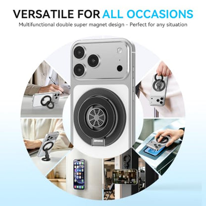 MagSafe Magnetic Phone Ring Holder Grip for Mag Car Mount, Black - color: Black