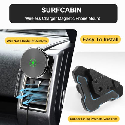 Surfcabin Magnetic Car Vent Wireless Charger Phone Mount for 2015-2020 F150 - size: Fits F150 2015-2020 with Charging-Magnetic