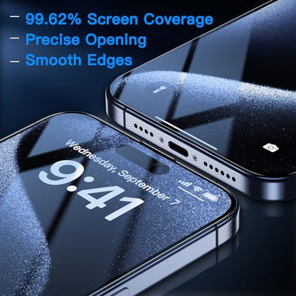 Uyiton Anti-Blue Light for iPhone 15 Pro Max Screen Protector - size: iPhone 15 Pro Max - 6.7 inch
