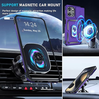 for Moto G Power 5G 2026/2025 Case Built in Slide Camera Cover Purple - color: Purple, size: Moto G Power 5G(2025)