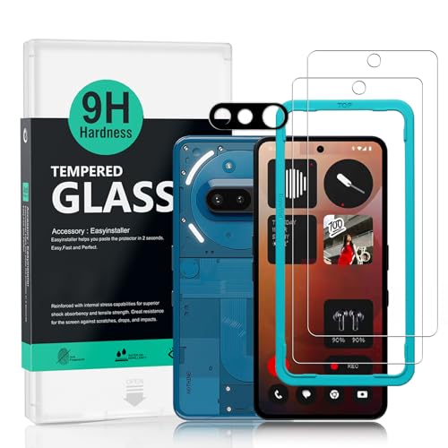Ibywind for Nothing Phone (3a) 5G 6.77" Screen Protector(2 Pack),9H Hardness Tempered Glass,with 1Pc Camera Lens Protector,Easy to Install - size: Nothing Phone (3a)