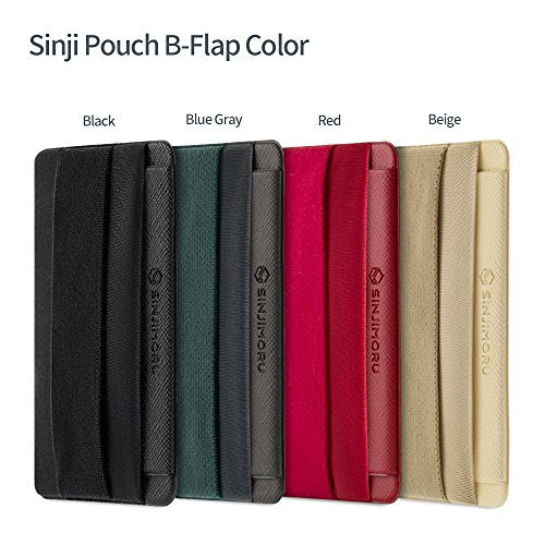 Sinjimoru Phone Grip Card Holder with Flap, Adhesive Card Holder, Finger Strap for Phone, Sinji Pouch B-Flap