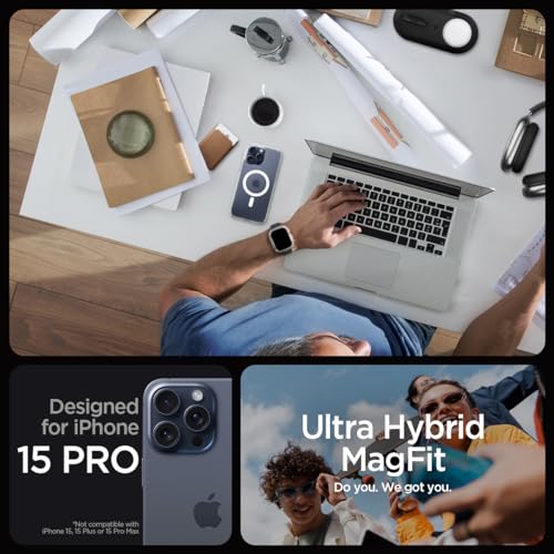 Spigen for iPhone 15 Pro Case, Ultra Hybrid MagFit [Anti-Yellowing] [Compatible with Magsafe] - Frost White - color: Frost White, size: iPhone 15 Pro