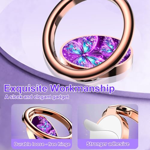 Magnetic Phone Ring Holder for MagSafe Grip,[Super Magnet],Stylish 360° Rotation Cell Phone Grip Stand Finger Ring Kickstand for iPhone 17 16 15 14 Pro Max,iPad and Smartphones,Purple - color: Purple