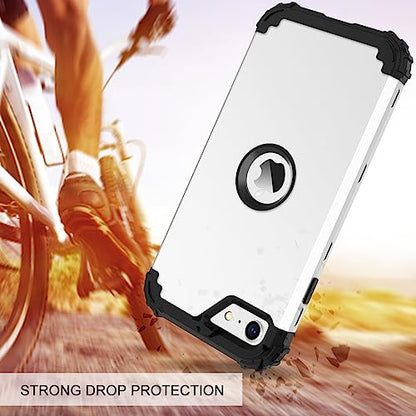 BENTOBEN for iPhone SE 2022 Phone Case and iPhone SE 2020 Case, Heavy Duty 3 in 1 Full Body Rugged Shockproof Hybrid Hard PC Soft Rubber Bumper Drop Protective Girls Women Cover, White/Black - color: Black/White