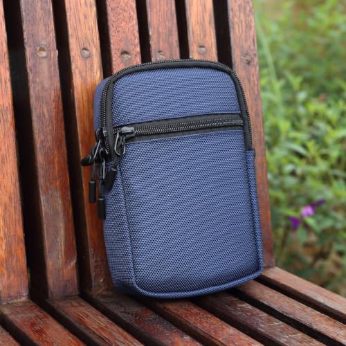 Multi-Functional Cell Phone Belt Holster, Water Repellent Nylon Crossbody Waist Bag Fits 7.2 Inch Phones, 4 Ways Wear Shoulder Hand Wrist Carry Pouch for Outdoor Travel Hiking(Blue) - color: Blue