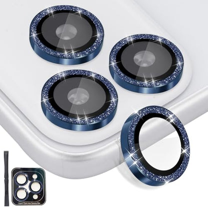 Camera Protector for iPhone 17 Pro/17 Pro Max, Glitter Dark Blue - color: Glitter Dark Blue