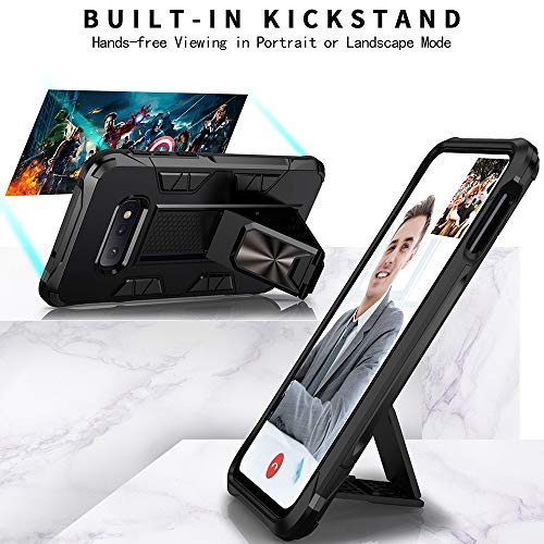 Dionsibei for Samsung Galaxy Note 8 Military Grade Kickstand Case with Stand Holder - Armor Heavy Duty Shockproof Protective Case (Black) - color: Black