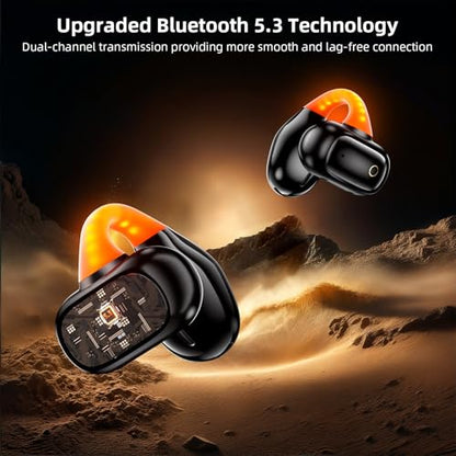 Open Ear Sport Earbuds, Clip on Bluetooth Headphones for Running Workout
