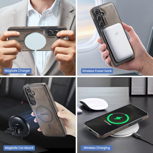for Samsung Galaxy S26 2 in 1 Detachable Card Bag Wallet Case Durable Leather Wallets Magnetic Card Holder 4 Card Slots Ring Stand RFID Blocking Coffee - color: Coffee, size: Samsung Galaxy S26