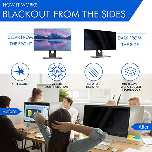 Magicmoon 2-Pack 24 Inch Computer Privacy Screen Filter for 16:9 Monitor